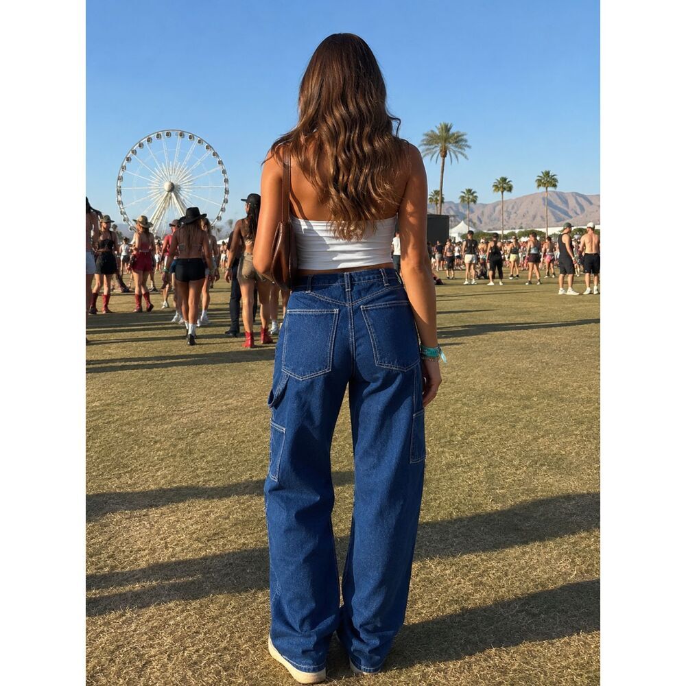 Brandy Melville J. Galt Jeans Dark-Wash High-Waisted Ariana Painter Carpenter M